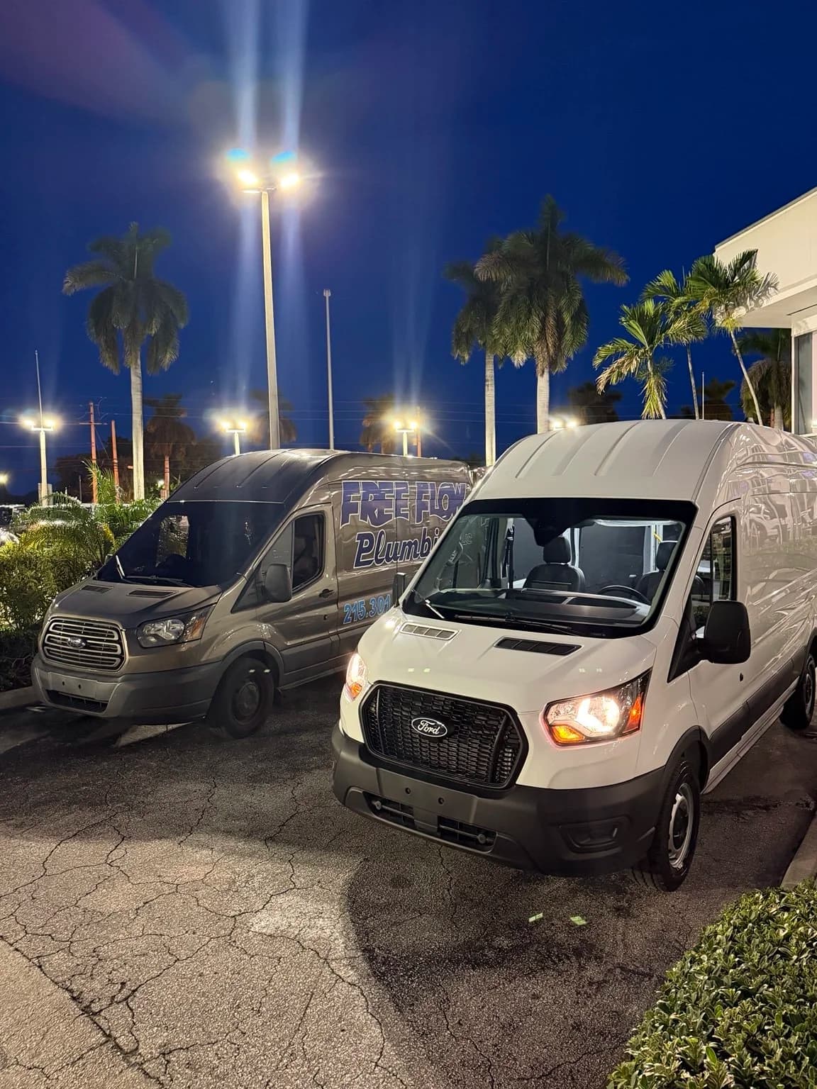 Free Flow Plumbing service vans in South Florida